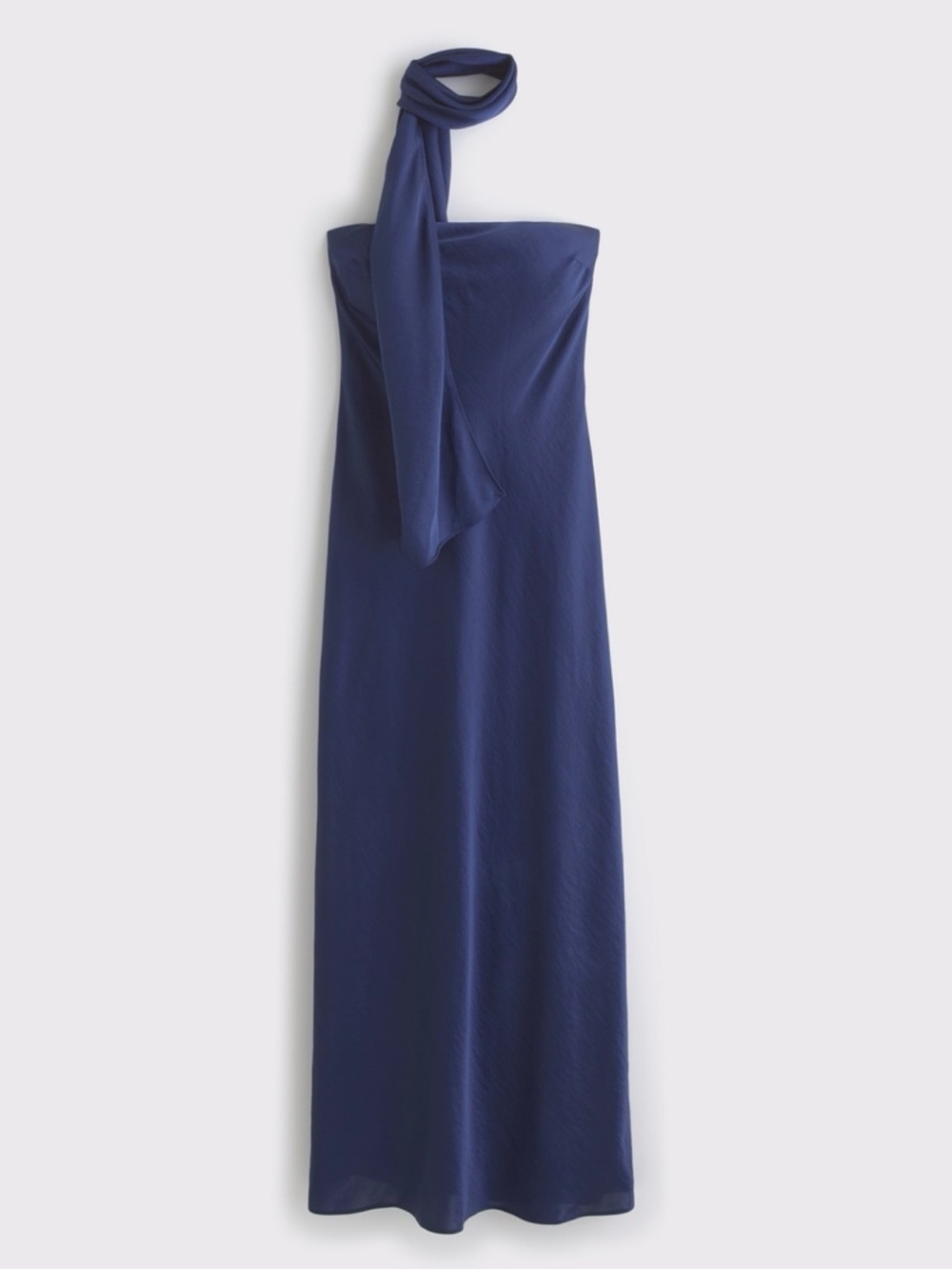Julia Strapless Scarf Navy Blue Maxi Dress
